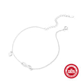 Simple Infinite Symbol 8-word, Diamond Love Anklet or Paajeb