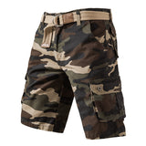 Summer Pure Cotton Washed, Men's Overalls Camouflage Shorts