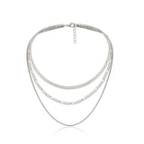 Punk Geometric Snake Bones Chain. Multi-layer Necklace