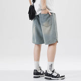 Men's Loose Casual, Starry Sky Pattern, Denim Shorts