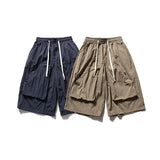 Three-dimensional Japanese-style, Retro Large Pocket Shorts