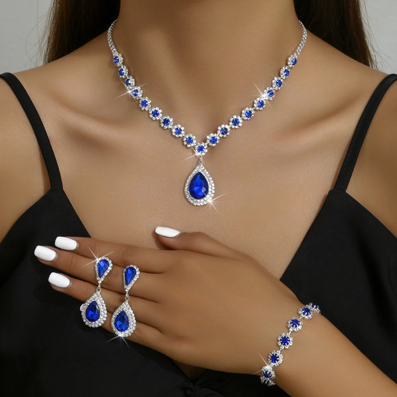 Fashion Jewelry Bridal Jewelry Suit Necklace, Ear Stud, Bracelet, Three-piece Set