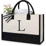 Alphabetical Letter, Canvas Tote Bag for Women