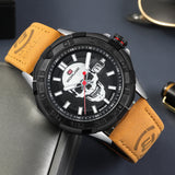 Waterproof Luminous Leather Calendar Multifunctional Quartz Sports Watch