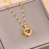 Valentine's Day Gift, Double-layer Smart Love Pendant, Titanium Steel Necklace, Fashion Jewelry for Women