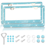 Stick-on Crystals Number Plate Frame, US Standard Acrylic Diamond License Plate Frame