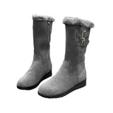 Fleece-lined, Thick Mid-calf, Martin Boots Wedge Heel