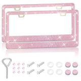 Stick-on Crystals Number Plate Frame, US Standard Acrylic Diamond License Plate Frame