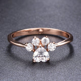 Cute Cat-claw-shaped Ring, Fashion Personality Rhinestone Women's Jewelry