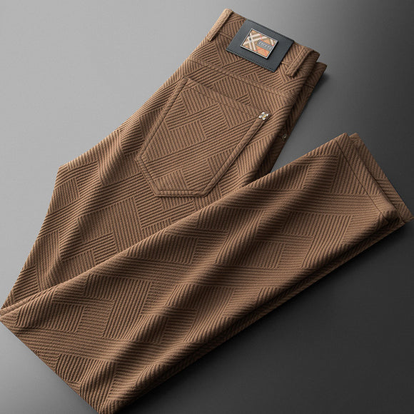 Autumn and Winter Jacquard Casual Pants for Men