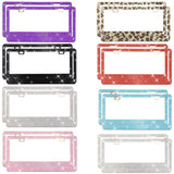 Stick-on Crystals Number Plate Frame, US Standard Acrylic Diamond License Plate Frame