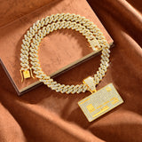 Full Diamond, Bank Card, Hip Hop Pendant, Creative Necklace