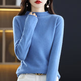 Merino Half-collar Wool Sweater for Women