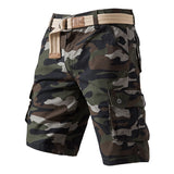 Summer Pure Cotton Washed, Men's Overalls Camouflage Shorts