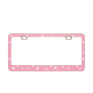Stick-on Crystals Number Plate Frame, US Standard Acrylic Diamond License Plate Frame