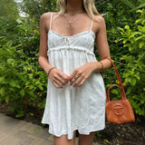 Niche Sweet Spaghetti-strap Leisure Sexy Jumpsuit, Slim White Trendy Dress