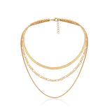 Punk Geometric Snake Bones Chain. Multi-layer Necklace
