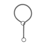 Stainless Steel Lariat Heart Necklace, Personality Heavy Ring Cuban Long Chain, Punk Rock Slipchain Choker Collar for Women and Men