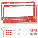 Stick-on Crystals Number Plate Frame, US Standard Acrylic Diamond License Plate Frame