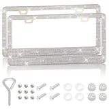 Stick-on Crystals Number Plate Frame, US Standard Acrylic Diamond License Plate Frame