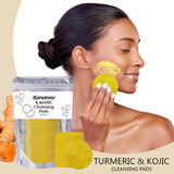Turmeric Exfoliating Excess Oil Cleansing Pads, Compressed Facial Sponges, Skin Care Tools for Face Clogged Pores