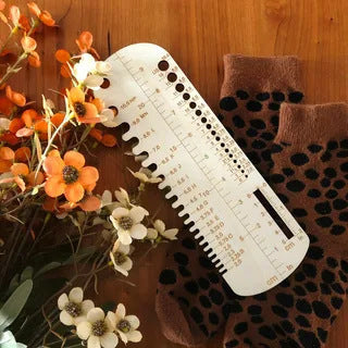 Weavers Ruler Socks Ruler Needle Measuring Device, Wooden Weaving Tool – Sociable ...