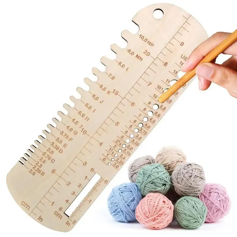 Socks Ruler Needle Measuring Device, Wooden Weaving Tool – Sociable ...