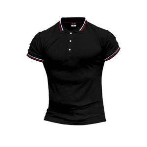 Slim Fit, Flat Knit, Casual Short Sleeve, Polo Shirt