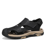 Plus Size Beach Shoes, Breathable Leather Sandals for Men