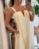 Spring and Summer Solid Color Wide Leg Jumpsuit for Women