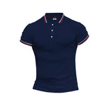 Slim Fit, Flat Knit, Casual Short Sleeve, Polo Shirt