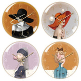 4K Curved High Transparent Glass, Creative Decorative Wall Clock