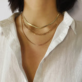 Punk Geometric Snake Bones Chain. Multi-layer Necklace
