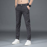 Business Casual Elastic Loose Straight, Slim Fit Suit Pants