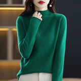 Merino Half-collar Wool Sweater for Women