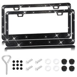 Stick-on Crystals Number Plate Frame, US Standard Acrylic Diamond License Plate Frame