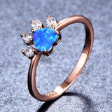 Cute Cat-claw-shaped Ring, Fashion Personality Rhinestone Women's Jewelry