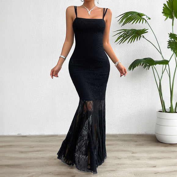 Spring Summer Slim-fit, Lace Sling Dress