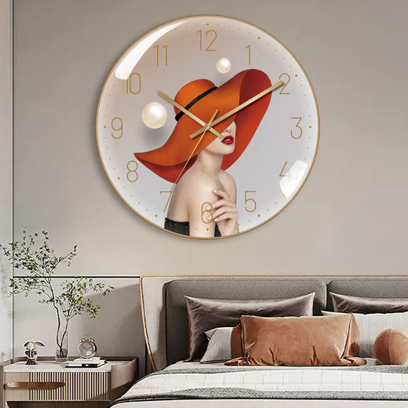 4K Curved High Transparent Glass, Creative Decorative Wall Clock