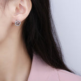 Round Tree Zircon Earrings, Elegant Jewelery for Women