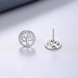 Round Tree Zircon Earrings, Elegant Jewelery for Women