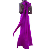 Fashionable Rose Red, Half-empty Backless Long Dress
