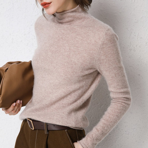 Merino Half-collar Wool Sweater for Women
