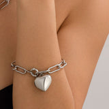Love Pendant Necklace, Fashion Simple Metal Buckle, Short Clavicle Chain