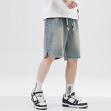 Men's Loose Casual, Starry Sky Pattern, Denim Shorts