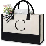Alphabetical Letter, Canvas Tote Bag for Women
