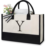 Alphabetical Letter, Canvas Tote Bag for Women
