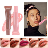 Glossy Lip Glaze, Waterproof Long Lasting Lip Gloss, Glossy Mirror Tea Red Liquid Lipstick, Doodle Lip Korean Makeup
