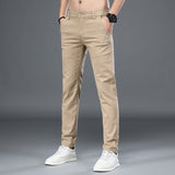 Business Casual Elastic Loose Straight, Slim Fit Suit Pants