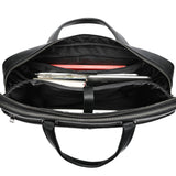 Men's Handbag, Horizontal Briefcase, Large Capacity First Layer Animal-hide 17-inch Computer Bag